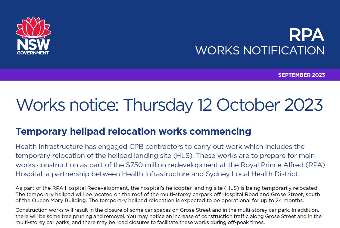 12 October 2023 - Temporary helipad relocation works commencing
